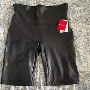 Spanx faux leather biker shorts